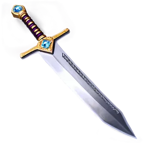 Diamond Sword With Leather Grip Png 05252024 PNG image