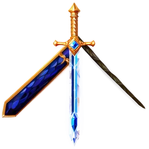 Diamond Sword With Sapphire Embellishments PNG 05252024