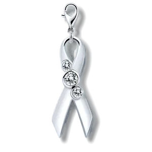 Diamond White Ribbon Charm Png Uyg11 PNG image