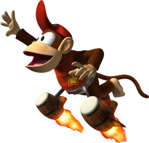 Diddy Kong Rocket Barrels Flight PNG image