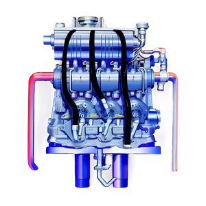 Diesel Car Engine Blueprint Png 06132024 PNG image