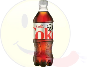 Diet Coke Bottle Smiley Face Background PNG image