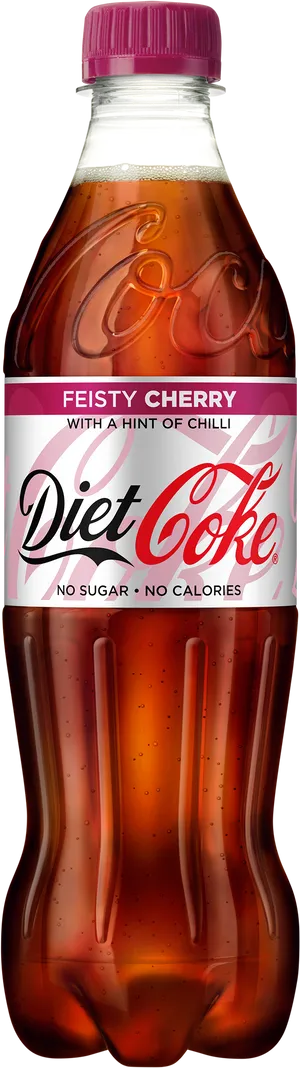 Diet Coke Feisty Cherry Flavor Bottle PNG image