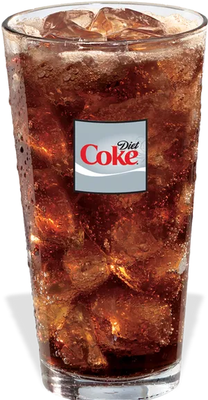 Diet Coke Glass Iced Beverage PNG image