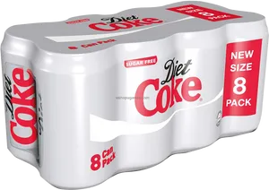 Diet Coke8 Pack Sugar Free PNG image