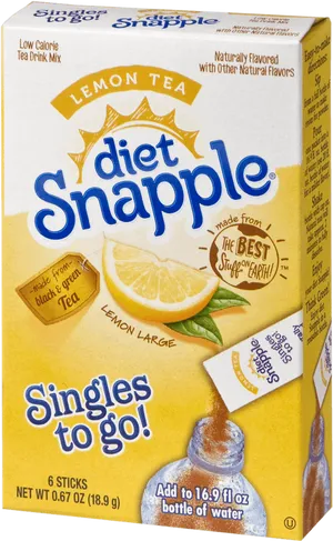 Diet Snapple Lemon Tea Mix Packaging PNG image