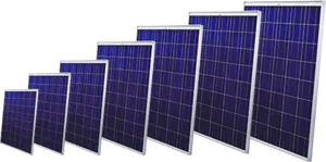 Different Sizes Solar Panels Array PNG image