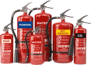 Different Typesof Fire Extinguishers PNG image