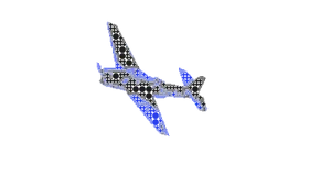 Digital Airplane Blueprint Style PNG