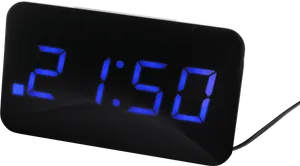 Digital Alarm Clock Blue L E D Display PNG