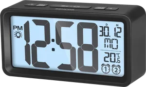 Digital Alarm Clock Display PNG image