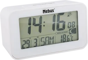 Digital Alarm Clockwith Moon Calendarand Temperature PNG image