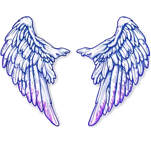 Digital Angel Wings Outline PNG Mjq64