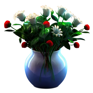 Digital Art Flower Vase PNG Bht