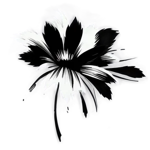 Digital Black And White Flowers PNG 69