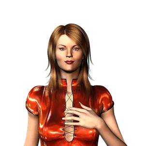 Digital Blondein Red Top PNG