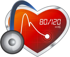 Digital Blood Pressure Heart Icon PNG image