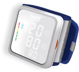 Digital Blood Pressure Monitor Display PNG image
