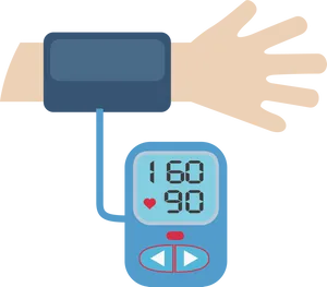 Digital Blood Pressure Monitor Reading PNG image