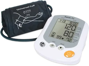 Digital Blood Pressure Monitorand Cuff PNG image