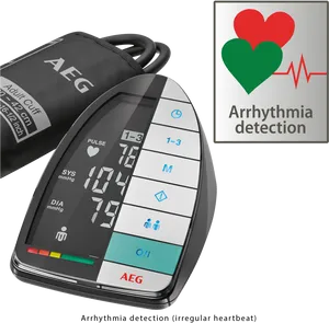 Digital Blood Pressure Monitorwith Arrhythmia Detection PNG image