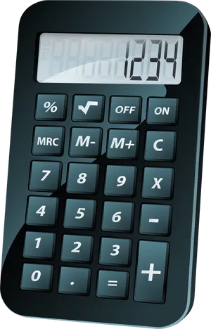 Digital Calculator Displaying Numbers PNG image