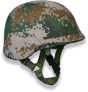 Digital Camo Military Helmet PNG