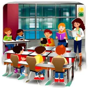 Digital Classroom Illustration PNG Crx