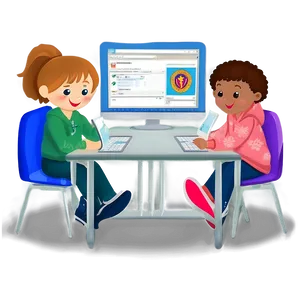 Digital Classroom Illustration PNG Ohr74