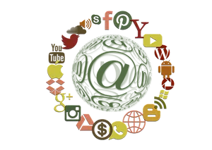 Digital Communication Icons Circle
