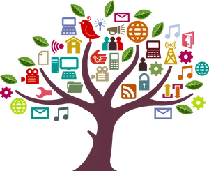 Digital Communication Tree PNG image