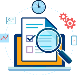 Digital Content Analysis Illustration PNG