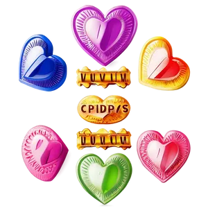 Digital Conversation Hearts PNG 06282024