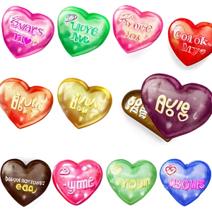 Digital Conversation Hearts PNG Qvg62 PNG