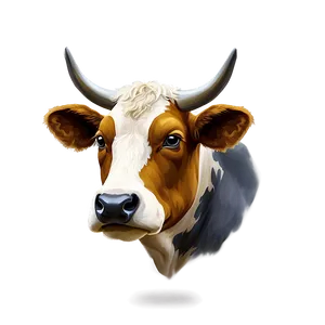 Digital Cow Head Art PNG 42 PNG