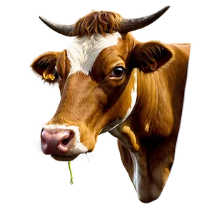 Digital Cow Head Art PNG Uty PNG