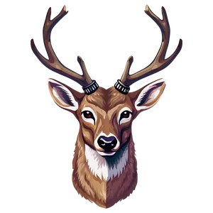 Digital Deer Head Art PNG Vmr26