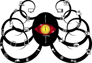 Digital Eye Surveillance Concept PNG image