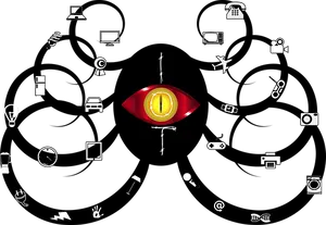 Digital Eye Surveillance Concept