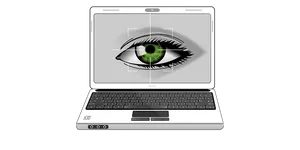 Digital Eye Surveillance Laptop PNG image