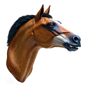 Digital Horse Head Model PNG Jwe