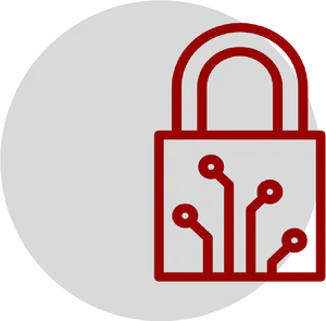 Digital Lock Cybersecurity Icon PNG image