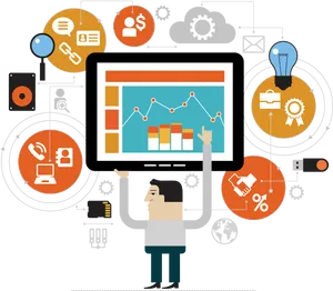 Digital Marketing Analytics Vector PNG image