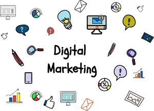 Digital Marketing Concepts Illustration PNG