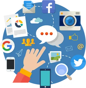 Digital Marketing Elements Vector PNG