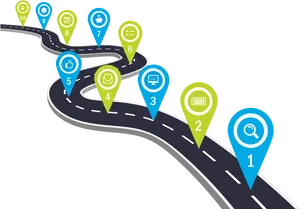 Digital Marketing Journey Roadmap PNG image