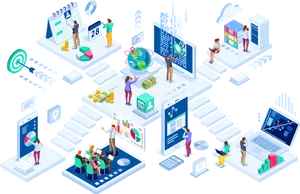 Digital Marketing Strategy Meeting Illustration
