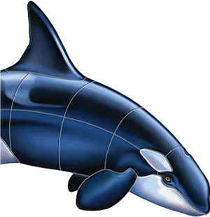 Digital Orca Sculpture Artwork PNG image