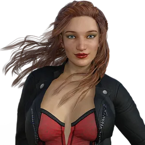 Digital Portraitof Smiling Woman