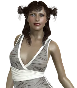 Digital Portraitofa Womanin White Dress
